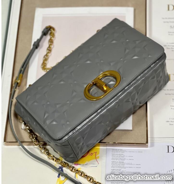 Good Product MEDIUM DIOR CARO BAG Cannage Calfskin with Diamond Motif M9241UW gray&gold