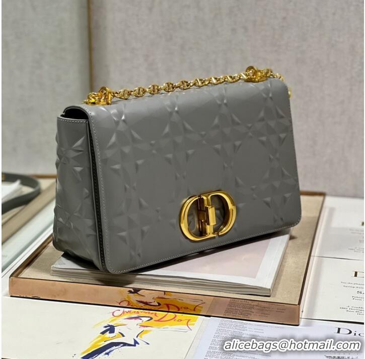 Good Product MEDIUM DIOR CARO BAG Cannage Calfskin with Diamond Motif M9241UW gray&gold