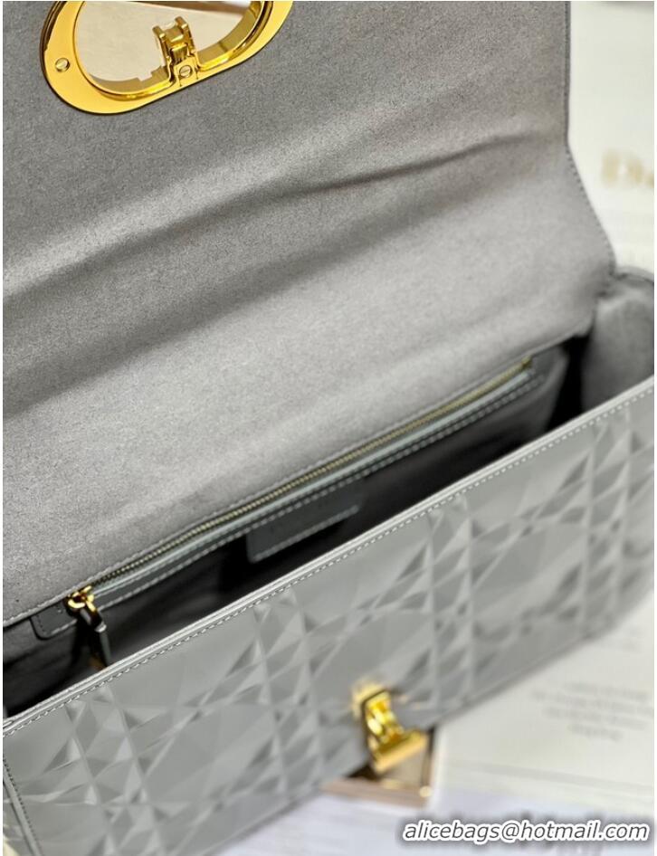 Good Product MEDIUM DIOR CARO BAG Cannage Calfskin with Diamond Motif M9241UW gray&gold