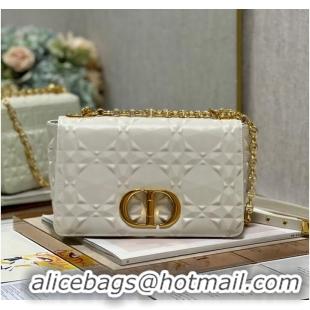 Shop Promotional MEDIUM DIOR CARO BAG Cannage Calfskin with Diamond Motif M9242UW white&gold