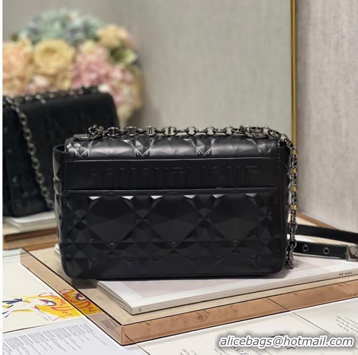 Promotional MEDIUM DIOR CARO BAG Cannage Calfskin with Diamond Motif M9242UW black&black