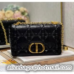 Good Product MEDIUM DIOR CARO BAG Cannage Calfskin with Diamond Motif M9242UW black&gold