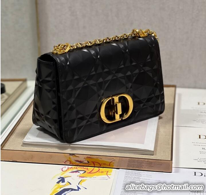 Good Product MEDIUM DIOR CARO BAG Cannage Calfskin with Diamond Motif M9242UW black&gold