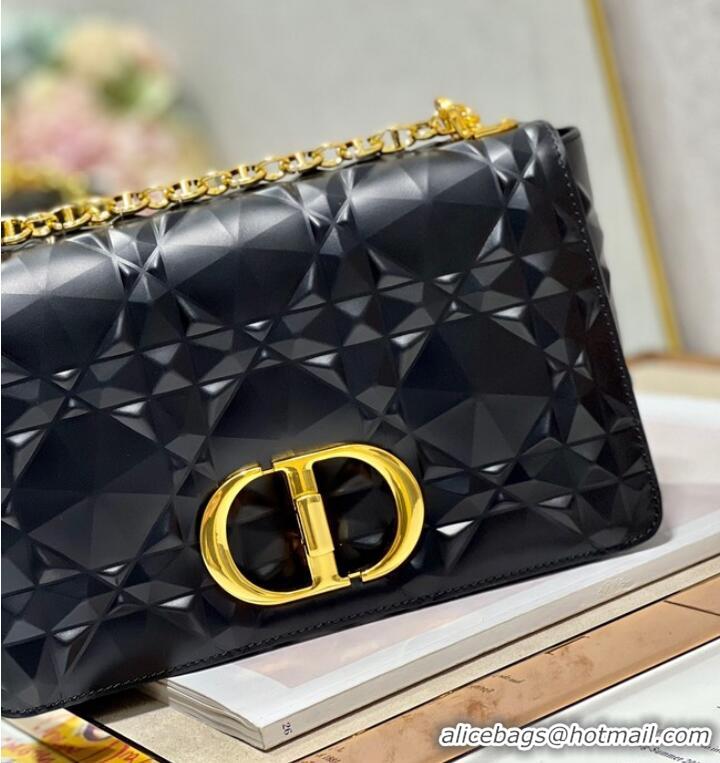 Good Product MEDIUM DIOR CARO BAG Cannage Calfskin with Diamond Motif M9242UW black&gold