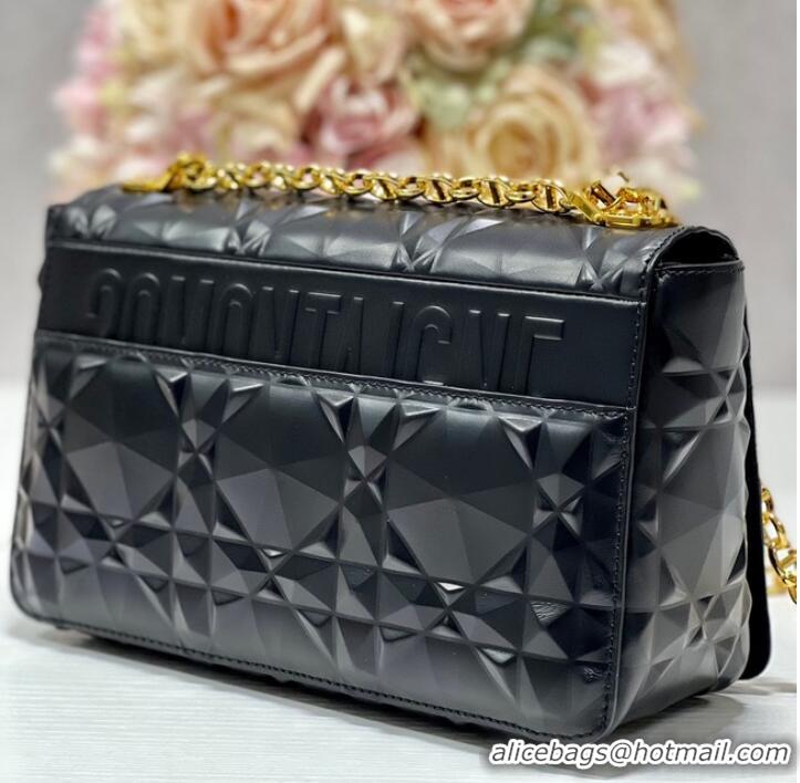 Good Product MEDIUM DIOR CARO BAG Cannage Calfskin with Diamond Motif M9242UW black&gold