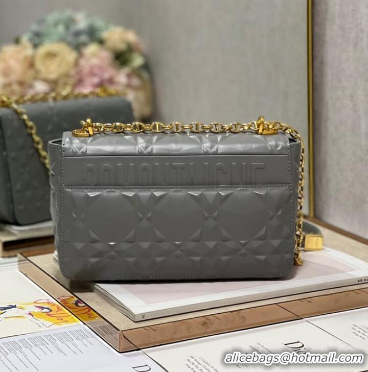 Buy Fashionable MEDIUM DIOR CARO BAG Cannage Calfskin with Diamond Motif M9242UW gray&gold