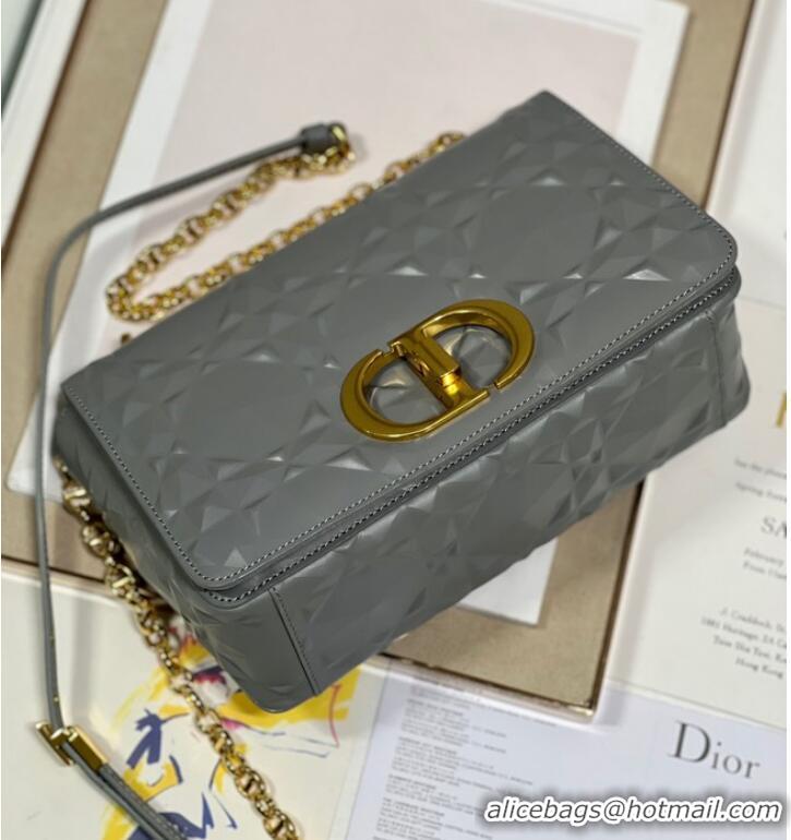 Buy Fashionable MEDIUM DIOR CARO BAG Cannage Calfskin with Diamond Motif M9242UW gray&gold