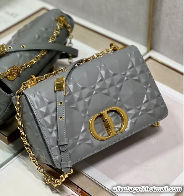 Buy Fashionable MEDIUM DIOR CARO BAG Cannage Calfskin with Diamond Motif M9242UW gray&gold