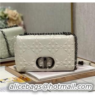 Famous Brand MEDIUM DIOR CARO BAG Cannage Calfskin with Diamond Motif M9242UW white&black