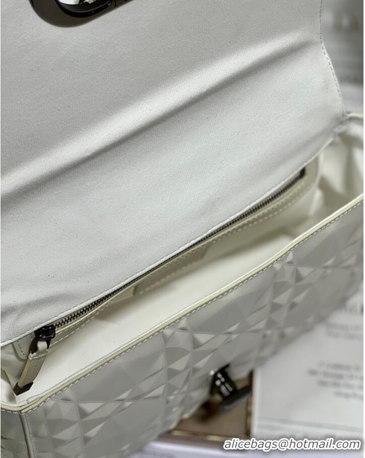 Famous Brand MEDIUM DIOR CARO BAG Cannage Calfskin with Diamond Motif M9242UW white&black