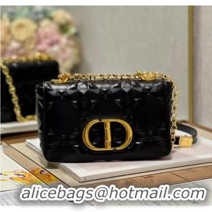 Hot Sell Cheap SMALL DIOR CARO BAG Cannage Calfskin with Diamond Motif M9243UW black&gold