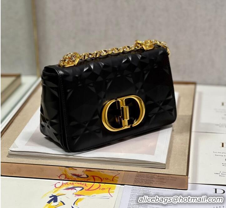 Hot Sell Cheap SMALL DIOR CARO BAG Cannage Calfskin with Diamond Motif M9243UW black&gold