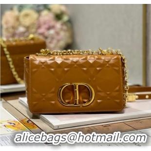 Grade Design SMALL DIOR CARO BAG Cannage Calfskin with Diamond Motif M9243UW brown&gold