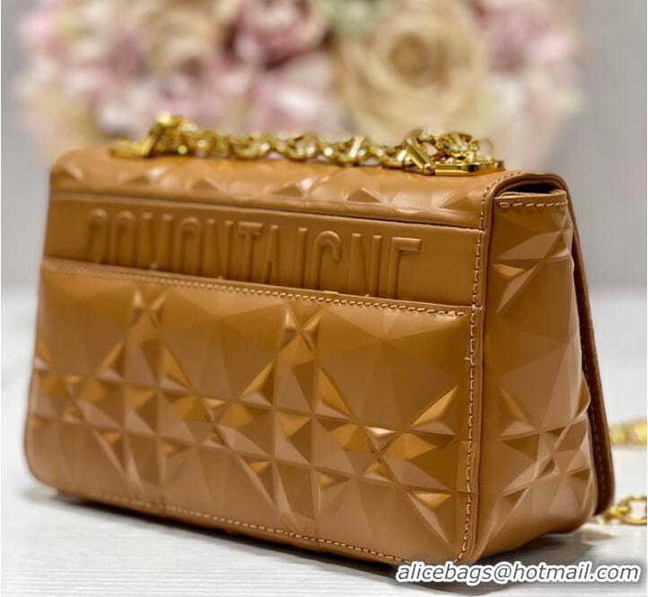 Grade Design SMALL DIOR CARO BAG Cannage Calfskin with Diamond Motif M9243UW brown&gold