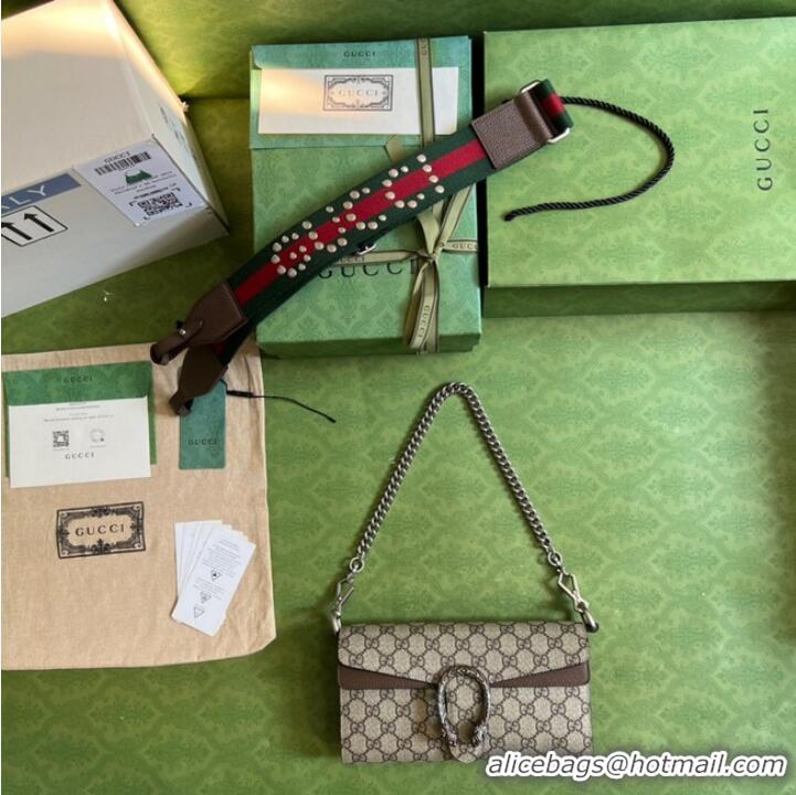 Promotional Gucci GG Supreme canvas Dionysus small shoulder bag 731782 Brown