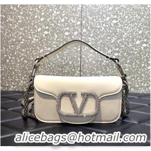 Promotional VALENTINO MINI LOCO imitation crystal shoulder bag WB0K53K ivory