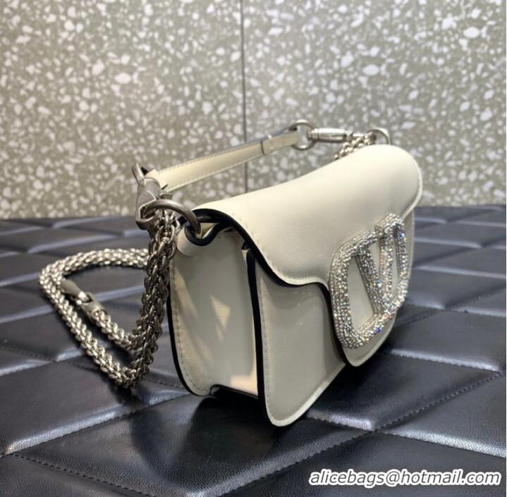 Promotional VALENTINO MINI LOCO imitation crystal shoulder bag WB0K53K ivory