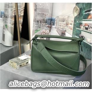 Top Quality Loewe Puzzle Bag Leather 1310 blackish green