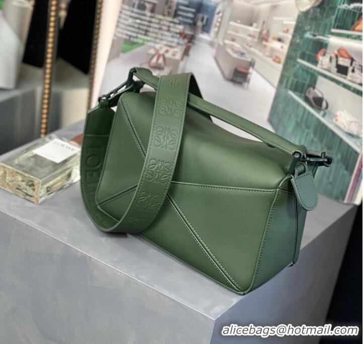 Top Quality Loewe Puzzle Bag Leather 1310 blackish green