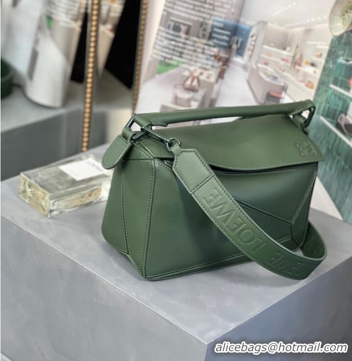 Top Quality Loewe Puzzle Bag Leather 1310 blackish green