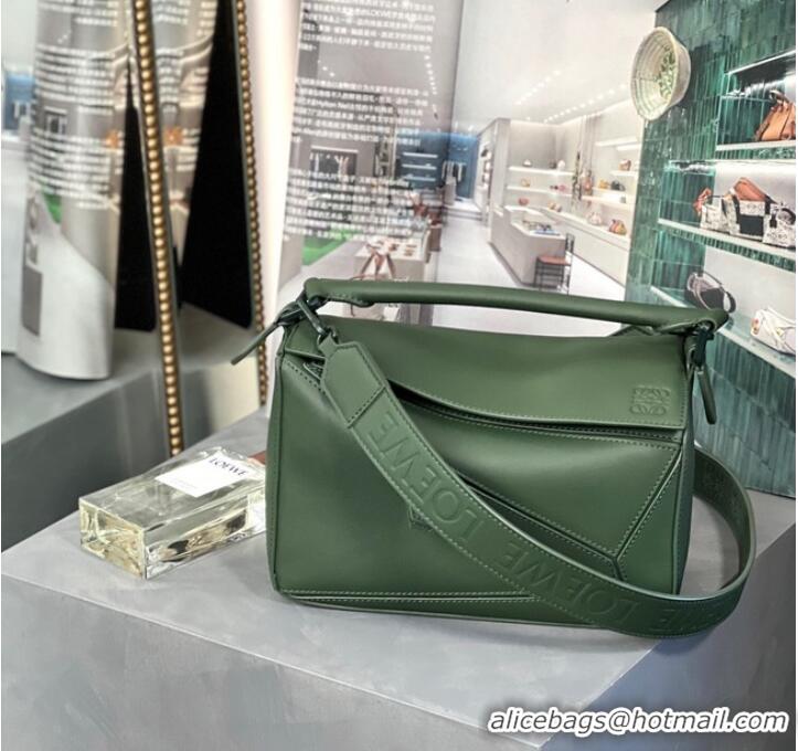 Top Quality Loewe Puzzle Bag Leather 1310 blackish green