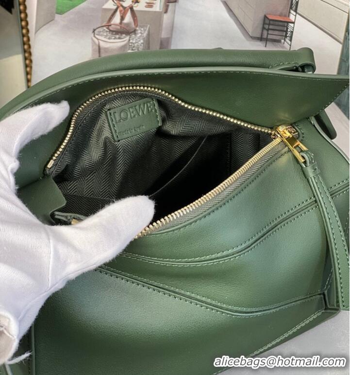 Top Quality Loewe Puzzle Bag Leather 1310 blackish green