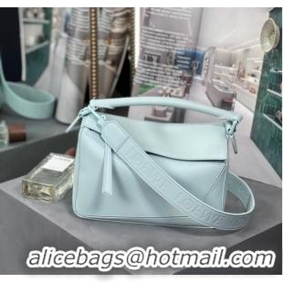 Famous Brand Loewe Puzzle Bag Leather 1310 light blue