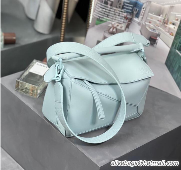 Famous Brand Loewe Puzzle Bag Leather 1310 light blue