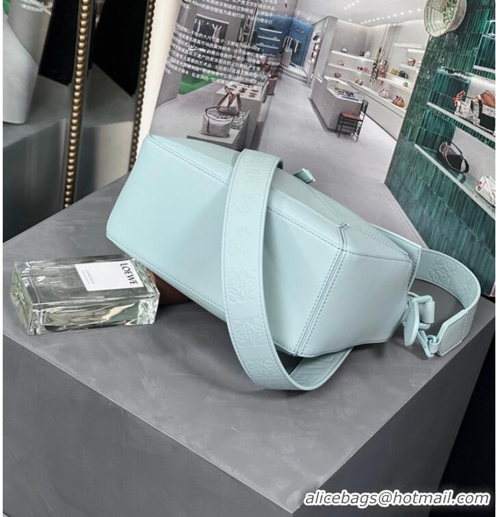 Famous Brand Loewe Puzzle Bag Leather 1310 light blue