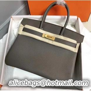 Unique Style Hermes Original Togo Leather HB30O dark gray