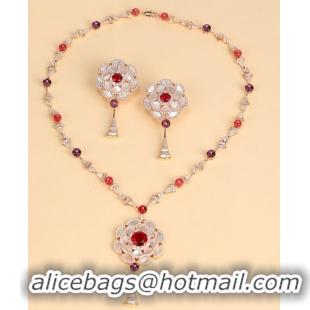 Top Quality BVLGARI Necklace & Earrings One Set BNE11236