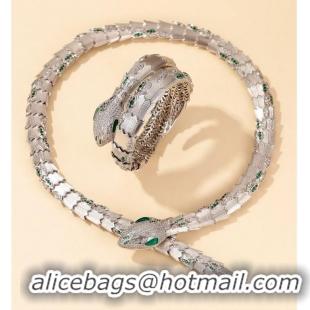 Promotional BVLGARI Necklace & Bracelet One Set BNE11243