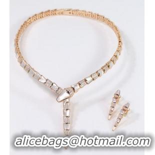 Buy Inexpensive BVLGARI Necklace & Earrings One Set BNE11245