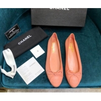 Best Price Chanel Grained Leather Classic Ballerinas Orange 101343