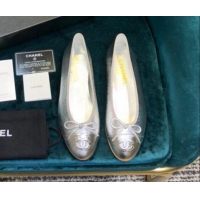 Charming Chanel Calfskin Ballerinas Silver 101345