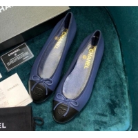 Good Product Chanel Lambskin Classic Ballerinas Blue 101349