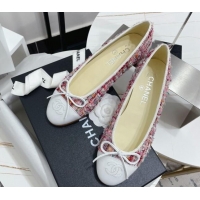 Good Quality Chanel Tweed Classic Ballerinas Pink 101382