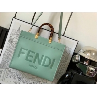 Promotional Fendi Sunshine Medium leather shopper 8BH386A Light green