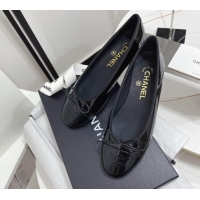 Best Grade Chanel Patent Leather Classic Ballerinas Black 101390