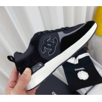 Fashion Chanel Suede & Mesh Sneakers G38299 102602 Black