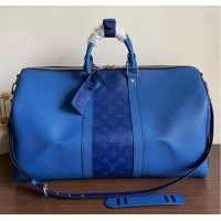 Unique Grade Louis Vuitton KEEPALL BANDOULIERE 50 M53766 Blue