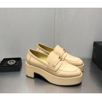 Discount Chanel Calfskin Loafers 6.5cm G39206 Beige