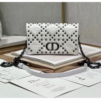 Inexpensive DIOR CARO MACROCANNAGE POUCH Latte Macrocannage Calfskin with Star Motif S5135UNH