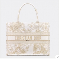 Grade Design MEDIUM DIOR BOOK TOTE Dior Jardin dHiver Embroidery with Gold-Tone Metallic Thread M1296Z