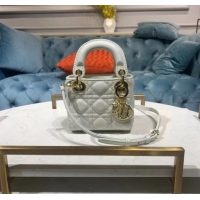 Top Quality MICRO LADY DIOR BAG Scarlet Cannage Lambskin S0856O white&gold