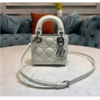 Promotional MICRO LADY DIOR BAG Scarlet Cannage Lambskin S0856O white&silver