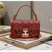 Good Quality DIOR BAG Lucky Star Cannage Lambskin C2628 red