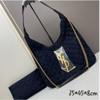 Top Quality SAINT LAURENT SHOPPING Denim bag Y203434 darkblue