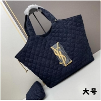 Affordable Price SAINT LAURENT SHOPPING Denim bag Y205320 dark blue