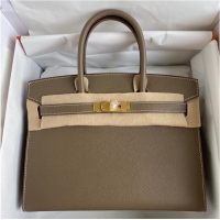 Top Quality Hermes Birkin Bag Original Epsom Leather 30CM 17825 Elephant Grey